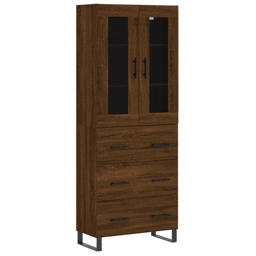 Image Buffet haut Chêne marron 69,5x34x180 cm Bois d'ingénierie | Xios Store SNC vidaXL Xios Store SNC