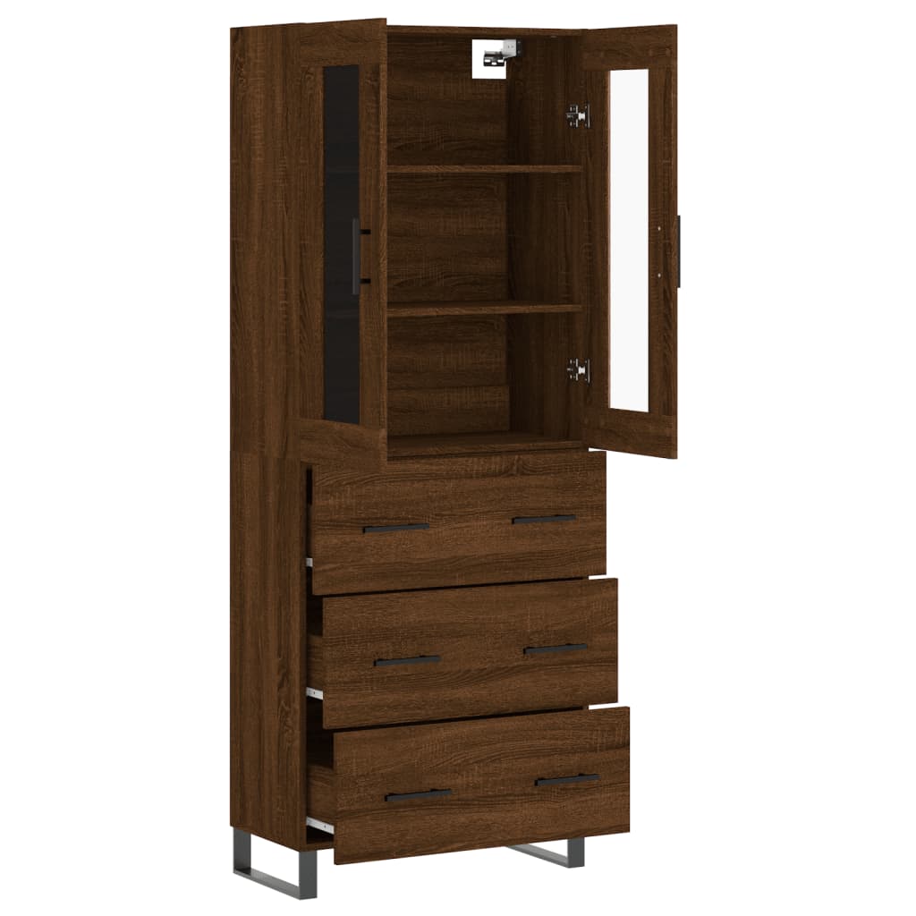 Image Buffet haut Chêne marron 69,5x34x180 cm Bois d'ingénierie | Xios Store SNC vidaXL Xios Store SNC