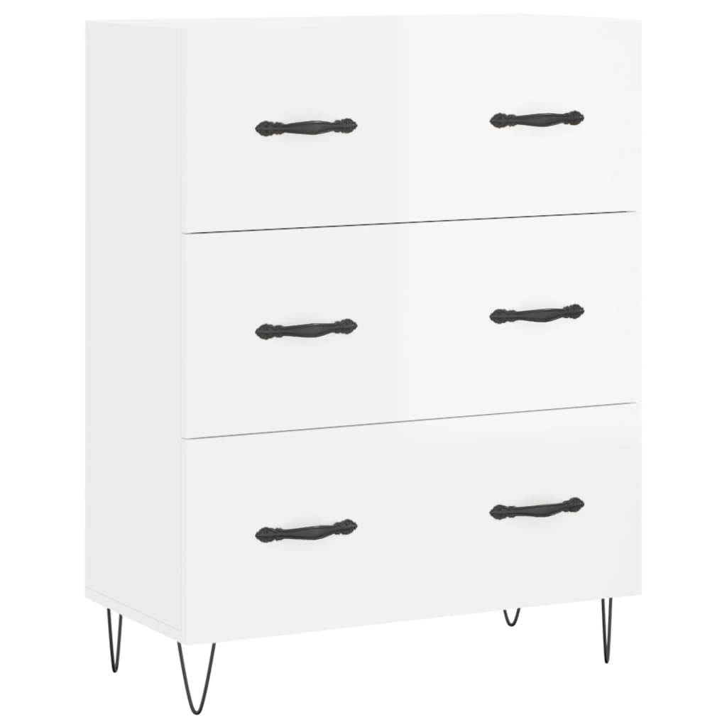 Image Buffet haut Blanc brillant 69,5x34x180 cm Bois d'ingénierie | Xios Store SNC vidaXL Xios Store SNC