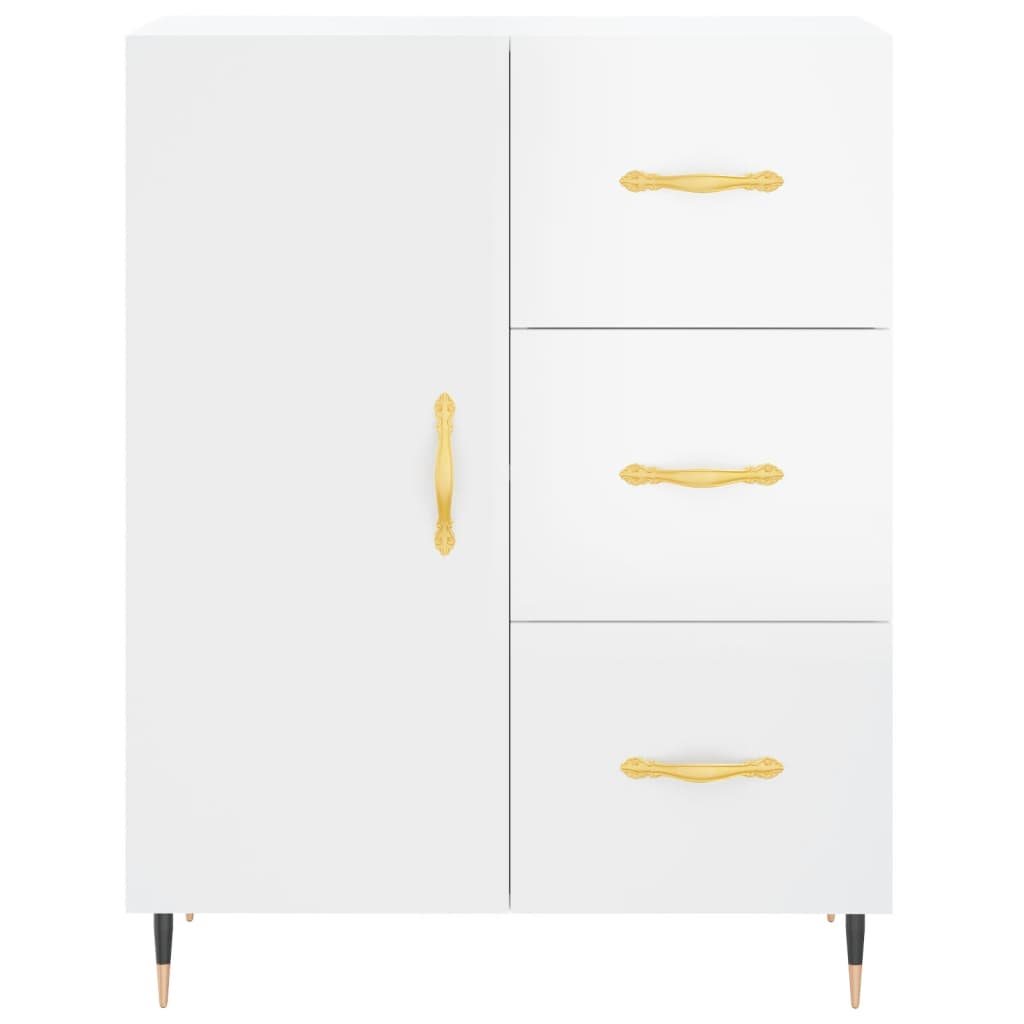 Image Buffet haut Blanc brillant 69,5x34x180 cm Bois d'ingénierie | Xios Store SNC vidaXL Xios Store SNC