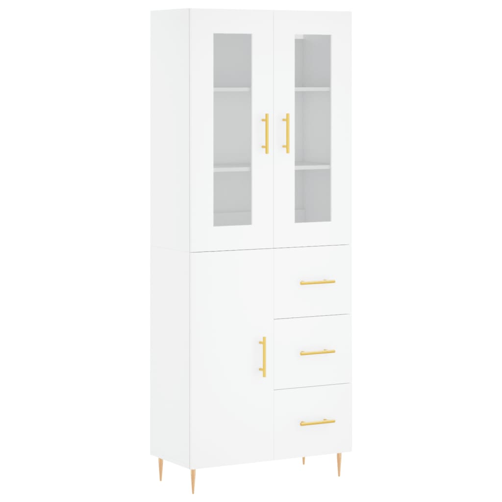 Image Buffet haut Blanc 69,5x34x180 cm Bois d'ingénierie | Xios Store SNC vidaXL Xios Store SNC