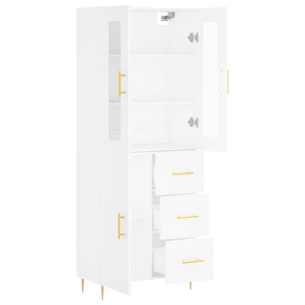 Image Buffet haut Blanc 69,5x34x180 cm Bois d'ingénierie | Xios Store SNC vidaXL Xios Store SNC