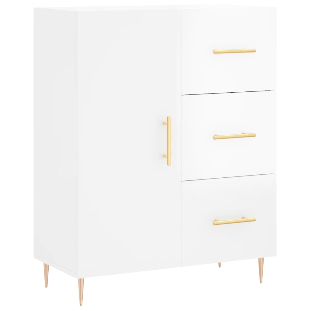 Image Buffet haut Blanc brillant 69,5x34x180 cm Bois d'ingénierie | Xios Store SNC vidaXL Xios Store SNC