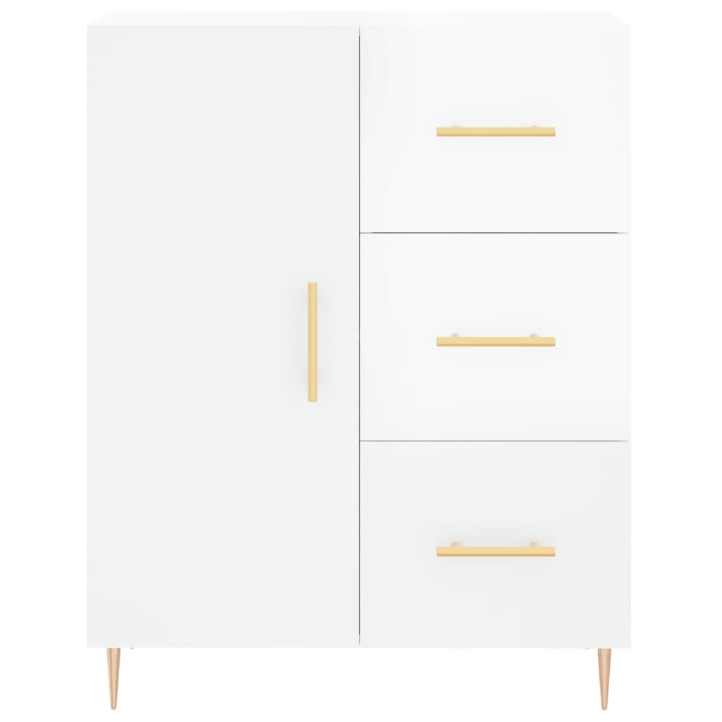 Image Buffet haut Blanc brillant 69,5x34x180 cm Bois d'ingénierie | Xios Store SNC vidaXL Xios Store SNC