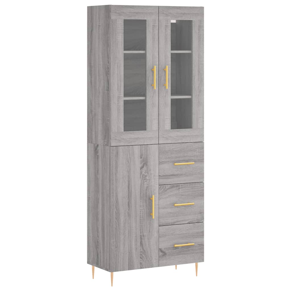 Image Buffet haut Sonoma gris 69,5x34x180 cm Bois d'ingénierie | Xios Store SNC vidaXL Xios Store SNC