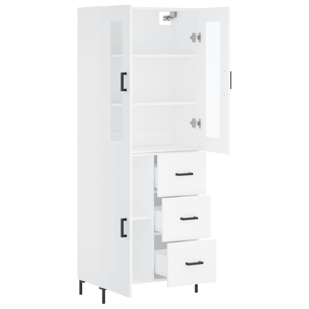 Image Buffet haut Blanc 69,5x34x180 cm Bois d'ingénierie | Xios Store SNC vidaXL Xios Store SNC