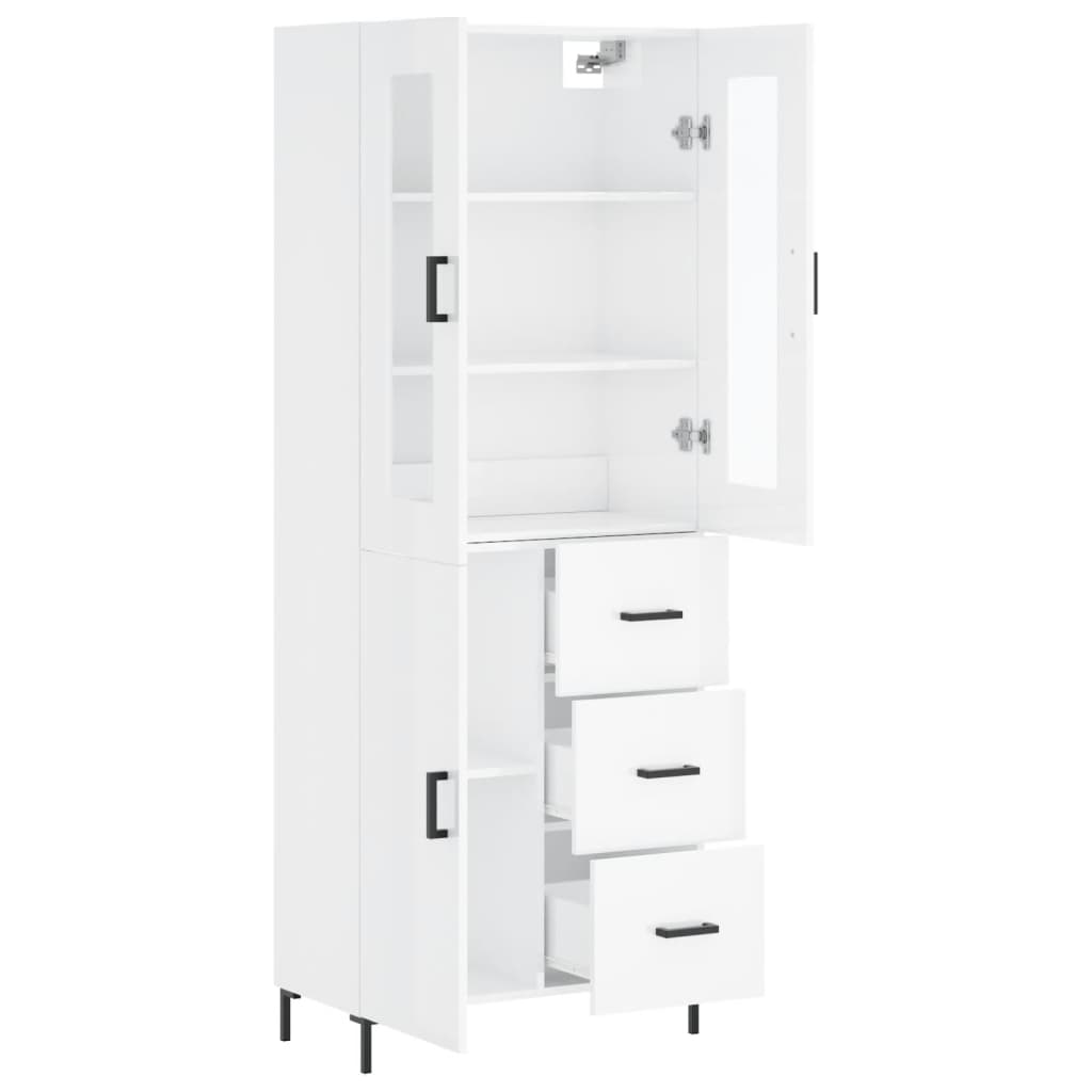 Image Buffet haut Blanc brillant 69,5x34x180 cm Bois d'ingénierie | Xios Store SNC vidaXL Xios Store SNC