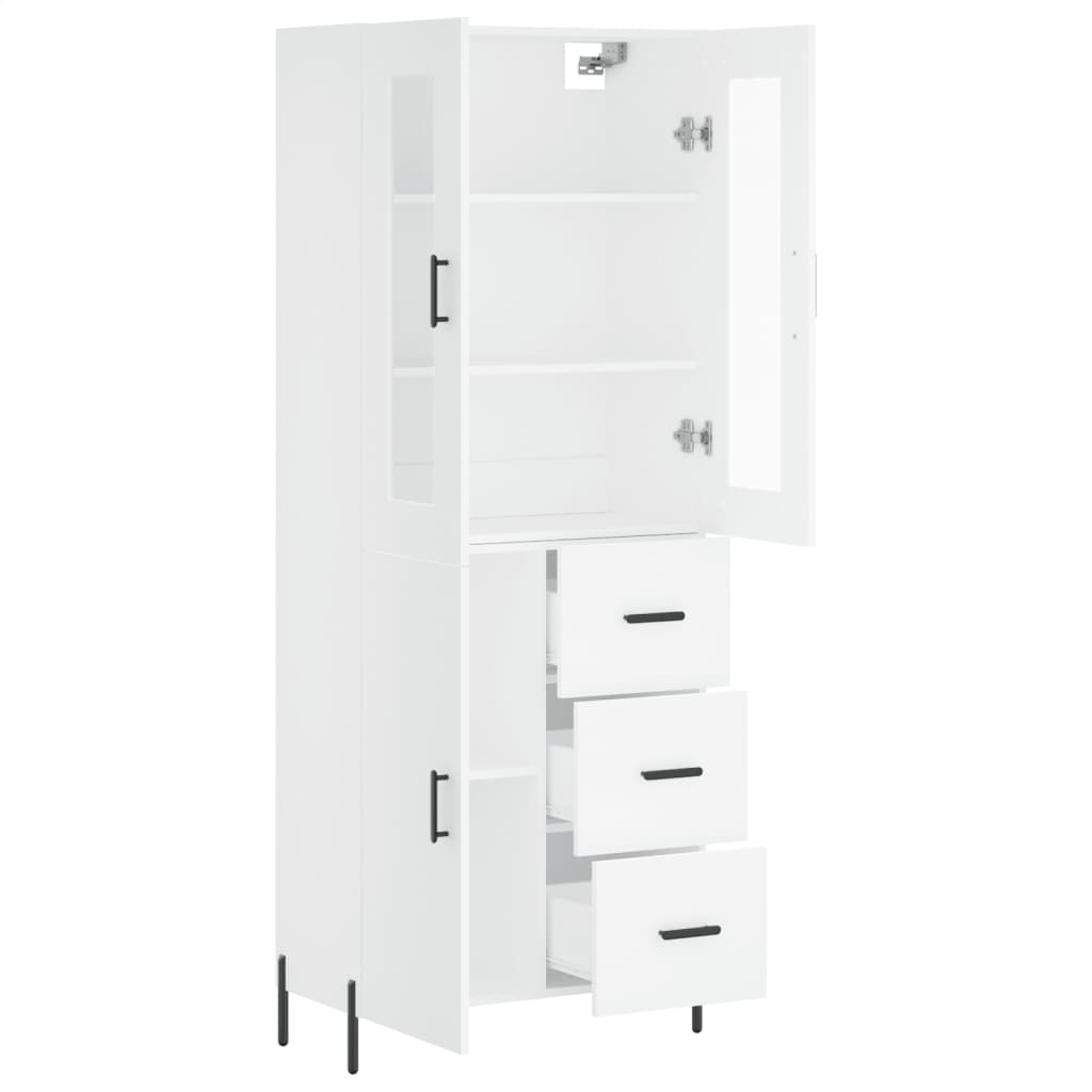 Image Buffet haut Blanc 69,5x34x180 cm Bois d'ingénierie | Xios Store SNC vidaXL Xios Store SNC