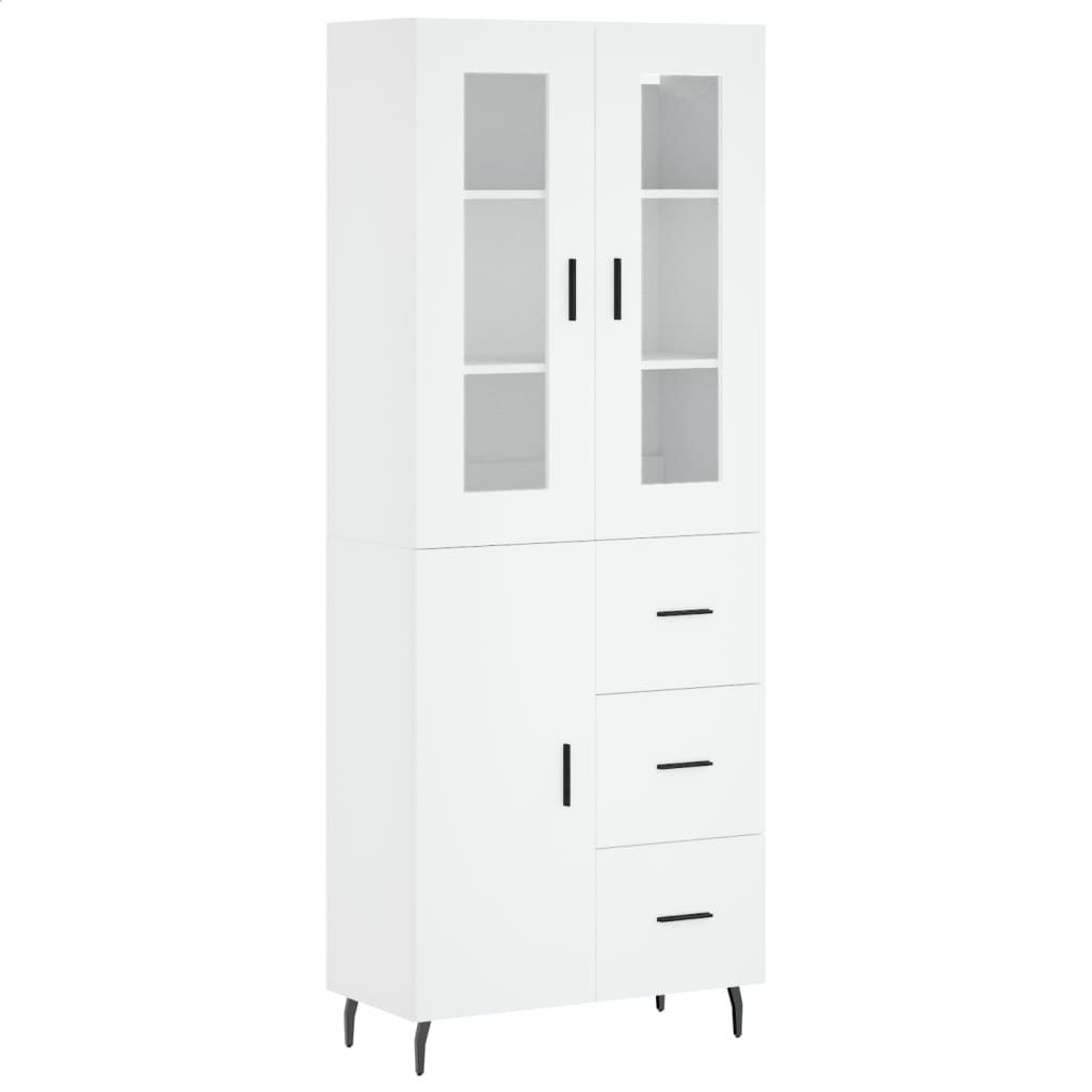 Image Buffet haut Blanc 69,5x34x180 cm Bois d'ingénierie | Xios Store SNC vidaXL Xios Store SNC