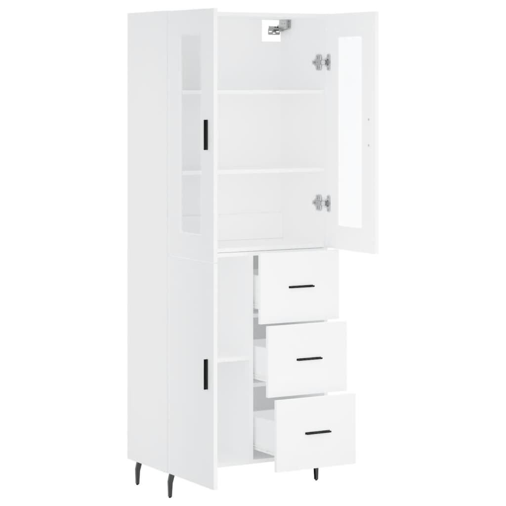 Image Buffet haut Blanc 69,5x34x180 cm Bois d'ingénierie | Xios Store SNC vidaXL Xios Store SNC