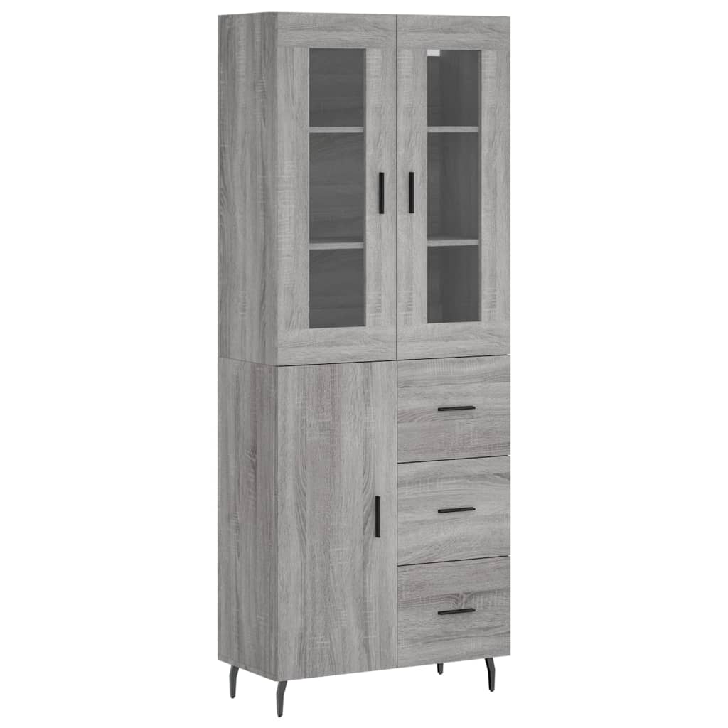 Image Buffet haut Sonoma gris 69,5x34x180 cm Bois d'ingénierie | Xios Store SNC vidaXL Xios Store SNC