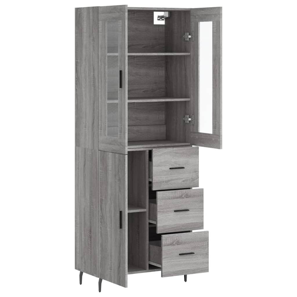 Image Buffet haut Sonoma gris 69,5x34x180 cm Bois d'ingénierie | Xios Store SNC vidaXL Xios Store SNC