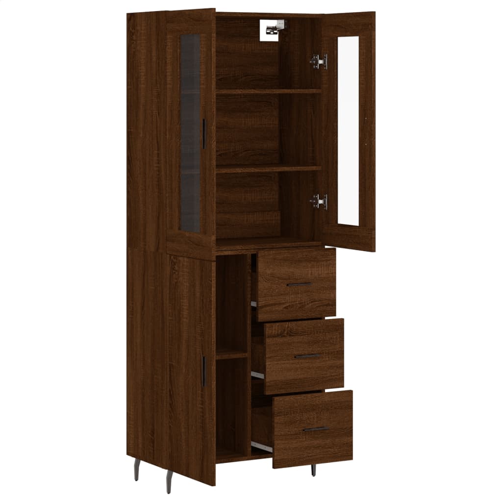 Image Buffet haut Chêne marron 69,5x34x180 cm Bois d'ingénierie | Xios Store SNC vidaXL Xios Store SNC