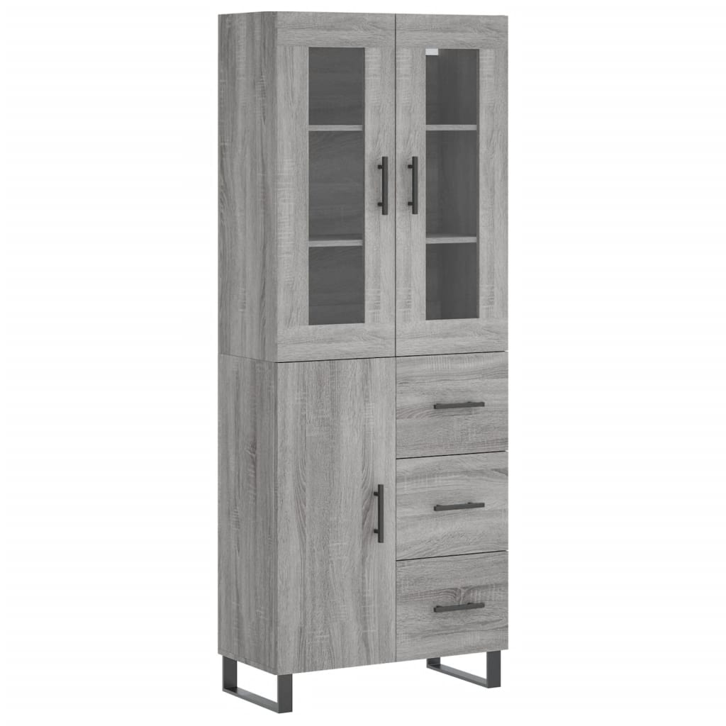 Image Buffet haut Sonoma gris 69,5x34x180 cm Bois d'ingénierie | Xios Store SNC vidaXL Xios Store SNC