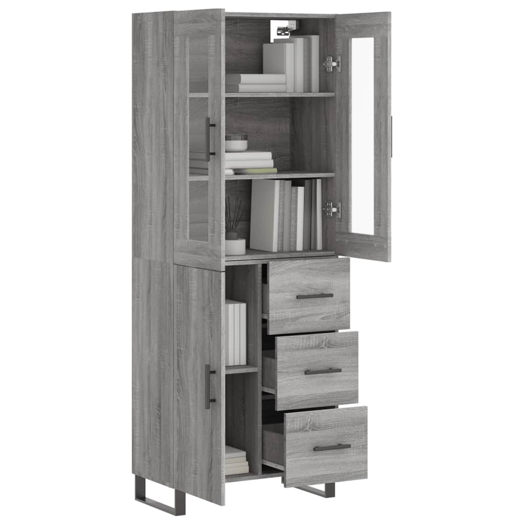 Image Buffet haut Sonoma gris 69,5x34x180 cm Bois d'ingénierie | Xios Store SNC vidaXL Xios Store SNC