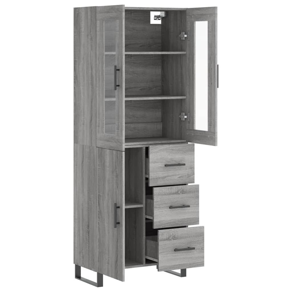 Image Buffet haut Sonoma gris 69,5x34x180 cm Bois d'ingénierie | Xios Store SNC vidaXL Xios Store SNC