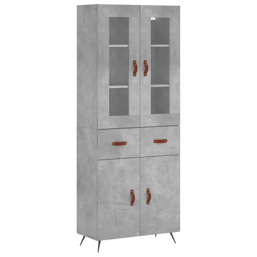 Image Buffet haut Gris béton 69,5x34x180 cm Bois d'ingénierie | Xios Store SNC vidaXL Xios Store SNC