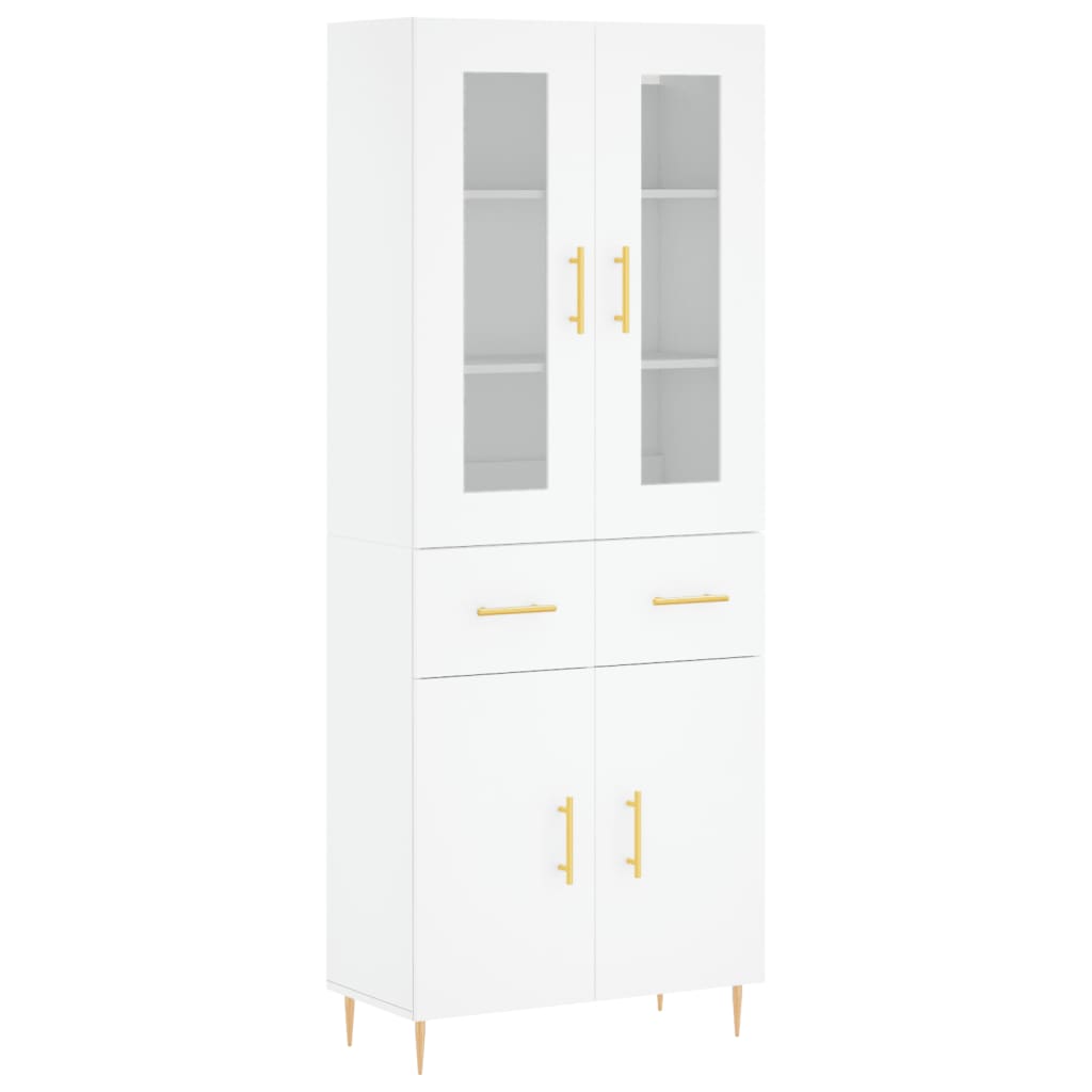 Image Buffet haut Blanc 69,5x34x180 cm Bois d'ingénierie | Xios Store SNC vidaXL Xios Store SNC