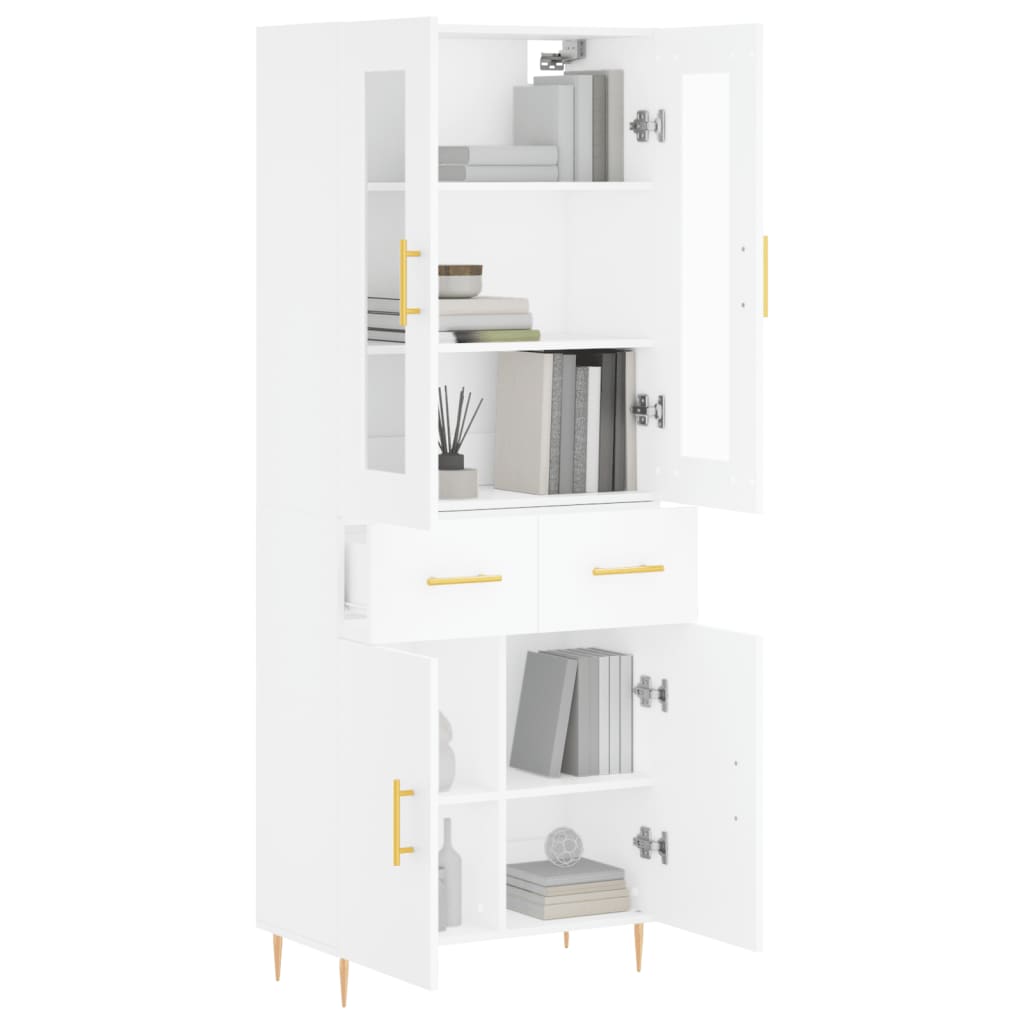 Image Buffet haut Blanc 69,5x34x180 cm Bois d'ingénierie | Xios Store SNC vidaXL Xios Store SNC