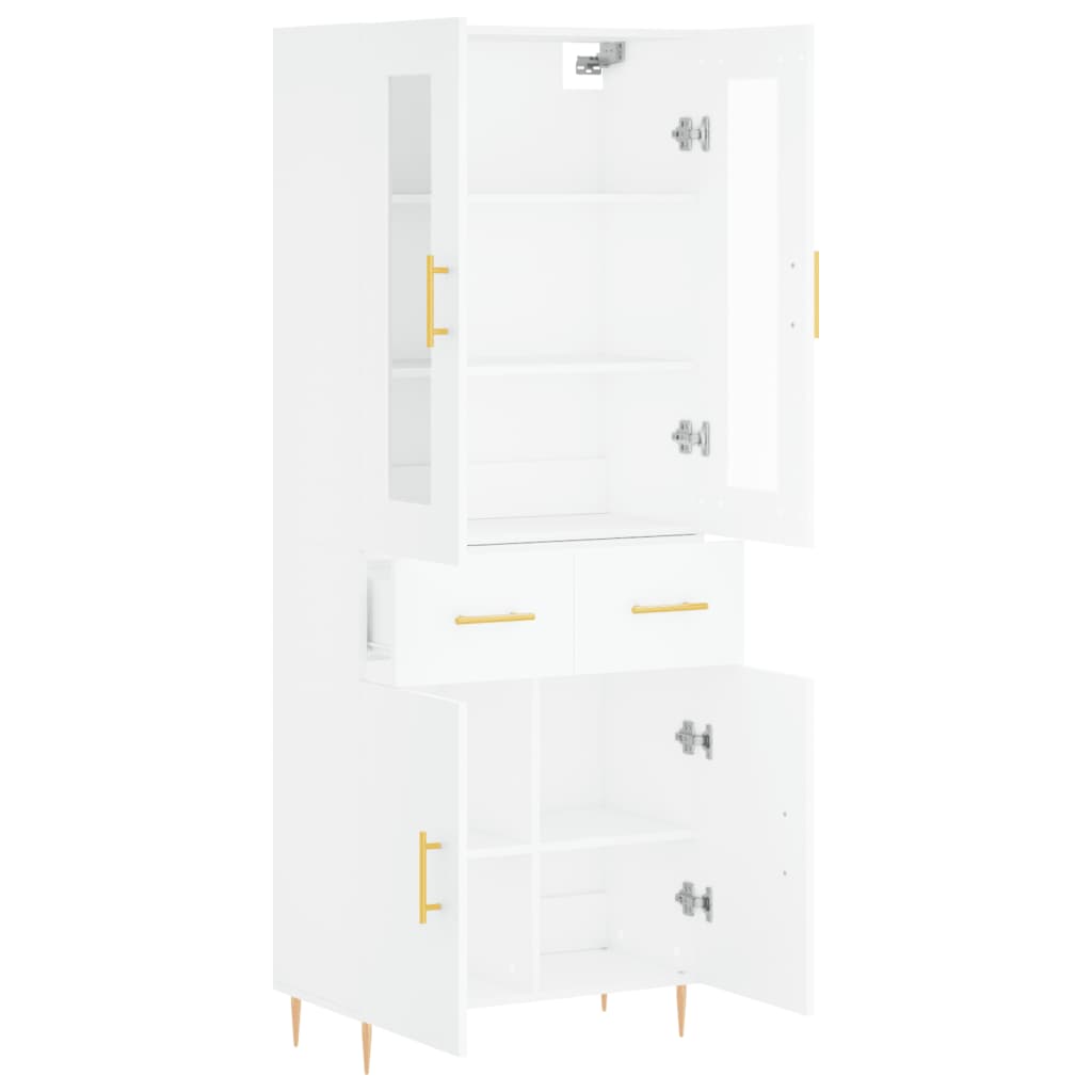 Image Buffet haut Blanc 69,5x34x180 cm Bois d'ingénierie | Xios Store SNC vidaXL Xios Store SNC