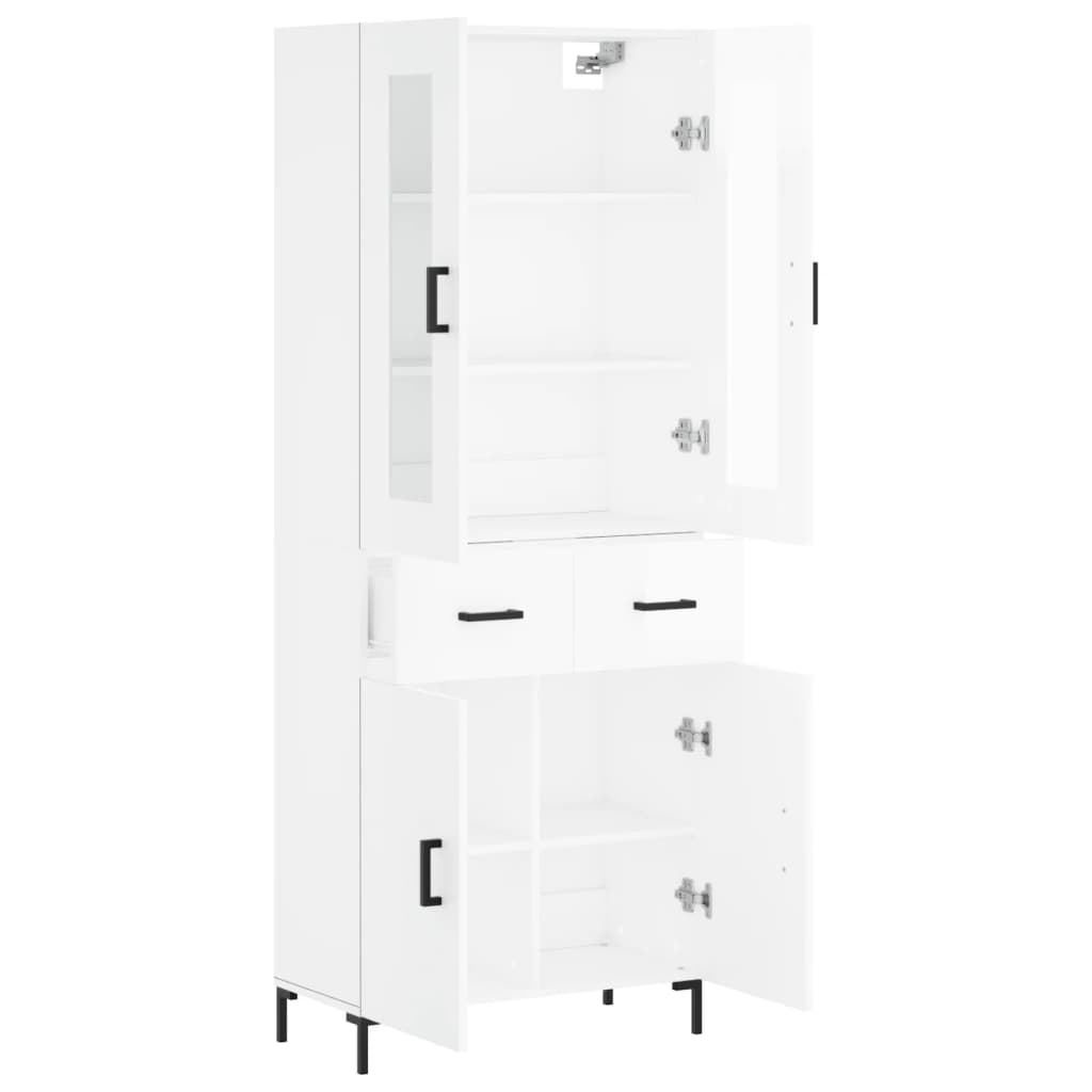 Image Buffet haut Blanc brillant 69,5x34x180 cm Bois d'ingénierie | Xios Store SNC vidaXL Xios Store SNC