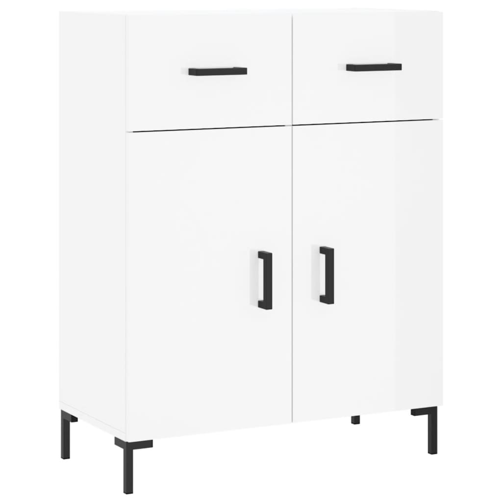 Image Buffet haut Blanc brillant 69,5x34x180 cm Bois d'ingénierie | Xios Store SNC vidaXL Xios Store SNC