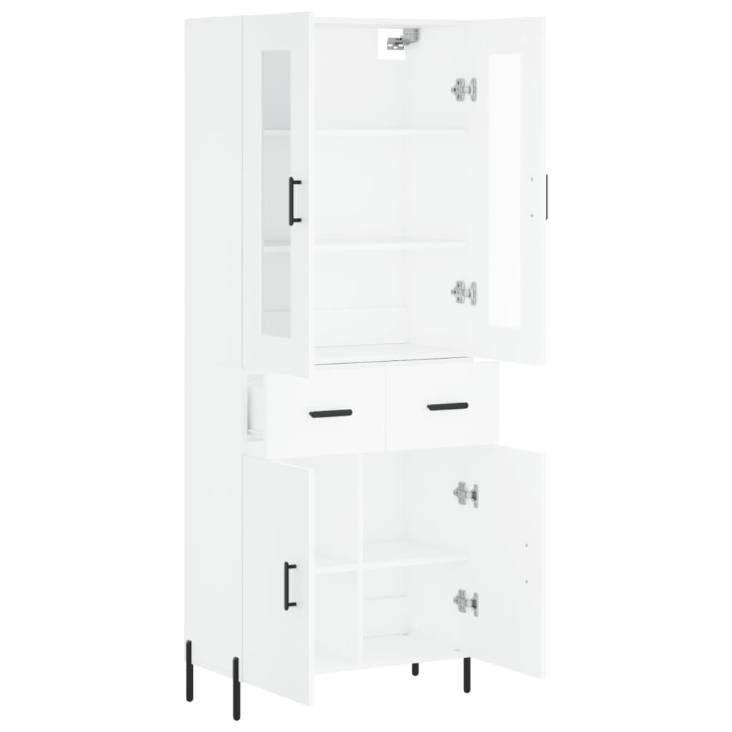 Image Buffet haut Blanc 69,5x34x180 cm Bois d'ingénierie | Xios Store SNC vidaXL Xios Store SNC