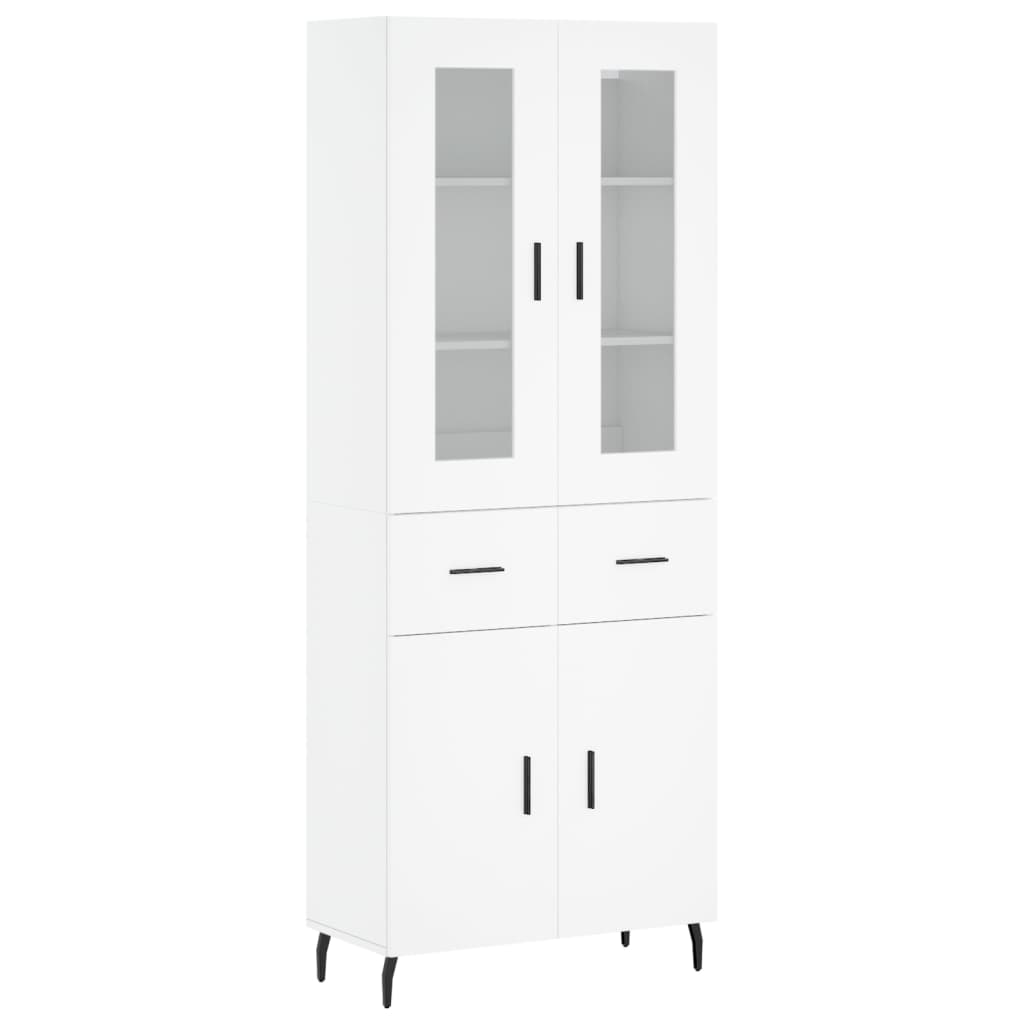 Image Buffet haut Blanc 69,5x34x180 cm Bois d'ingénierie | Xios Store SNC vidaXL Xios Store SNC