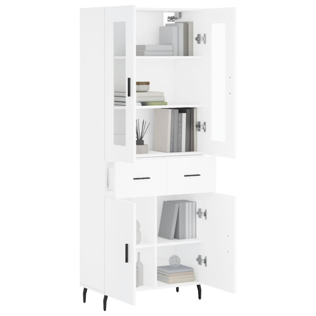 Image Buffet haut Blanc 69,5x34x180 cm Bois d'ingénierie | Xios Store SNC vidaXL Xios Store SNC