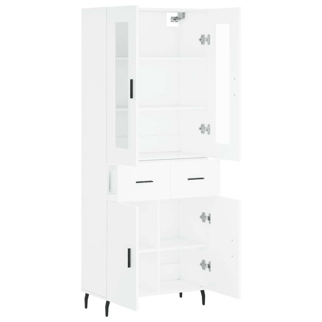 Image Buffet haut Blanc 69,5x34x180 cm Bois d'ingénierie | Xios Store SNC vidaXL Xios Store SNC