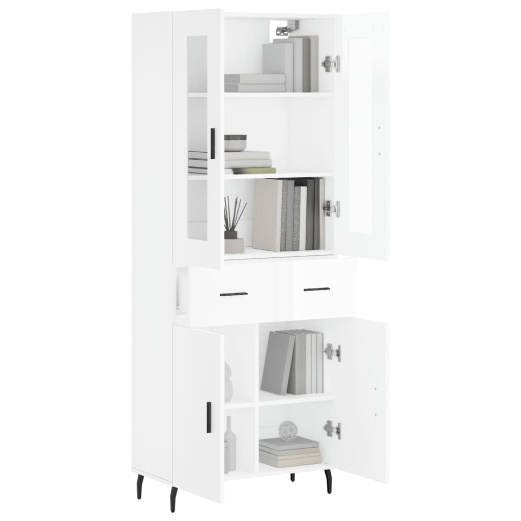 Image Buffet haut Blanc brillant 69,5x34x180 cm Bois d'ingénierie | Xios Store SNC vidaXL Xios Store SNC