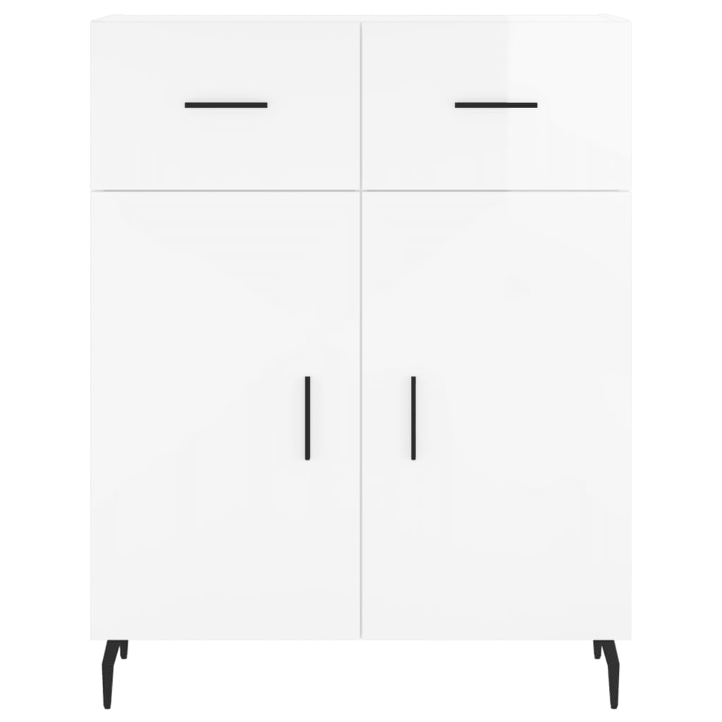 Image Buffet haut Blanc brillant 69,5x34x180 cm Bois d'ingénierie | Xios Store SNC vidaXL Xios Store SNC