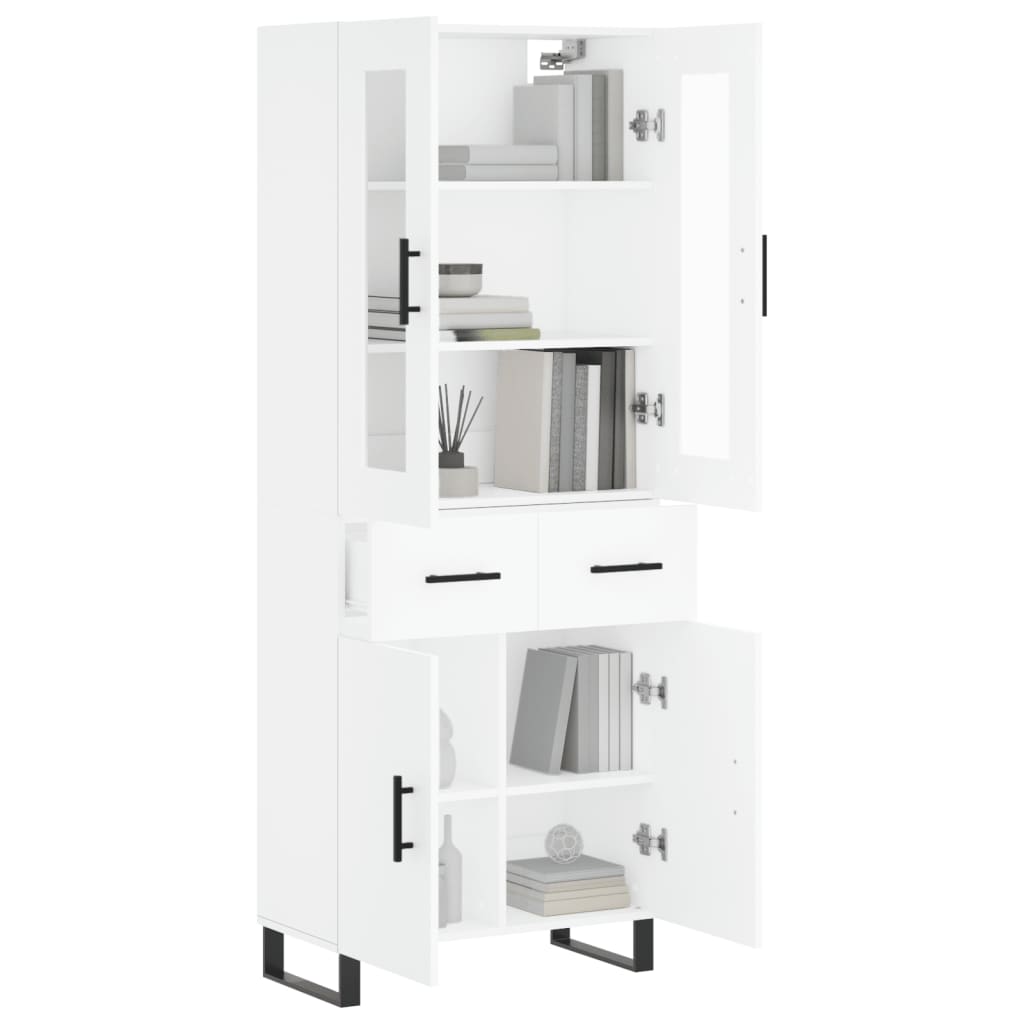 Image Buffet haut Blanc 69,5x34x180 cm Bois d'ingénierie | Xios Store SNC vidaXL Xios Store SNC