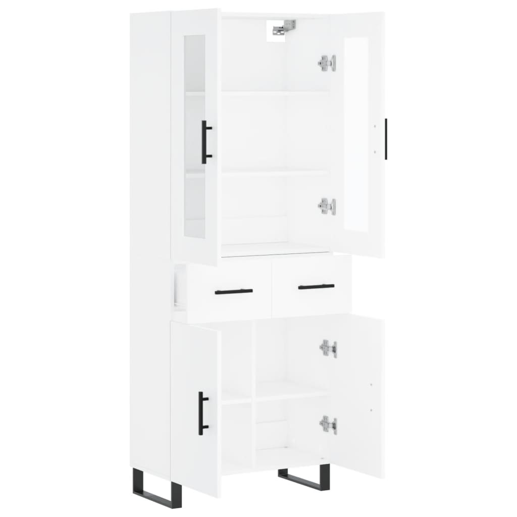 Image Buffet haut Blanc 69,5x34x180 cm Bois d'ingénierie | Xios Store SNC vidaXL Xios Store SNC