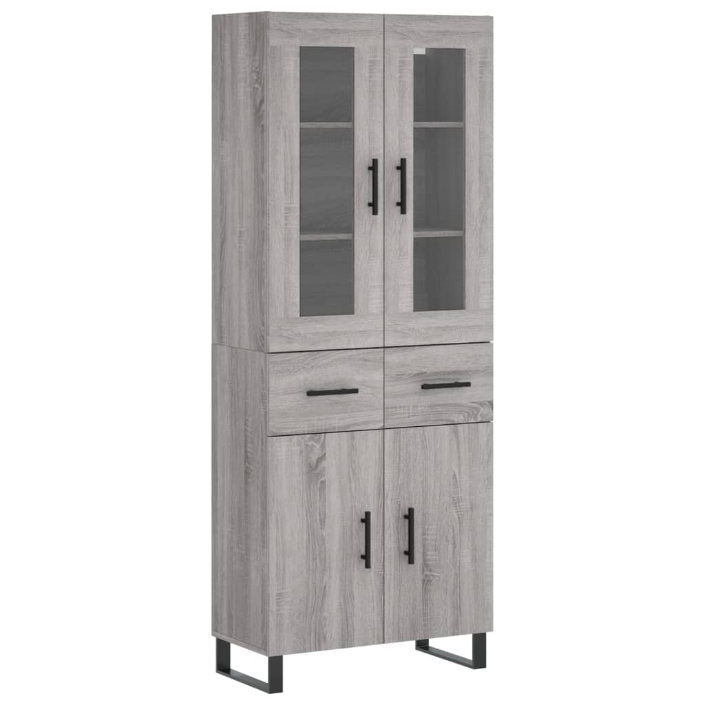 Image Buffet haut Sonoma gris 69,5x34x180 cm Bois d'ingénierie | Xios Store SNC vidaXL Xios Store SNC