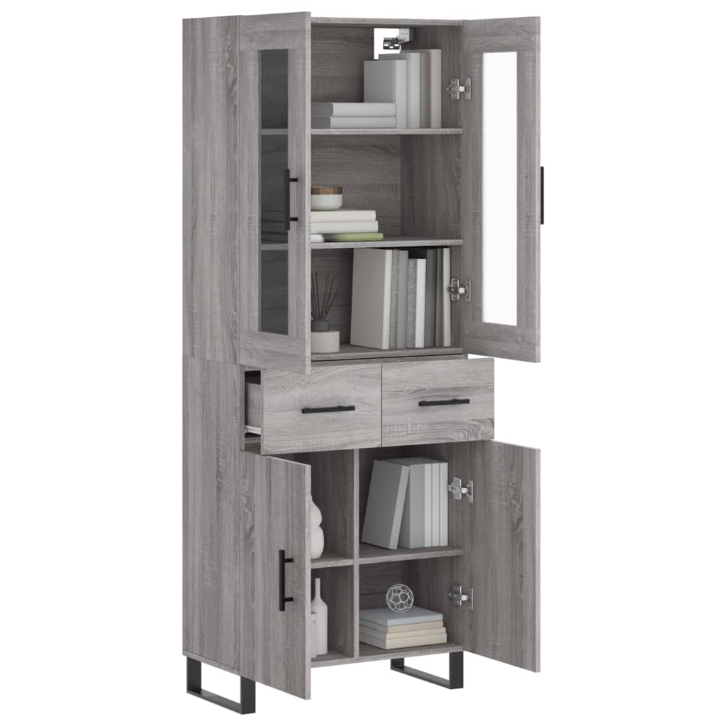 Image Buffet haut Sonoma gris 69,5x34x180 cm Bois d'ingénierie | Xios Store SNC vidaXL Xios Store SNC