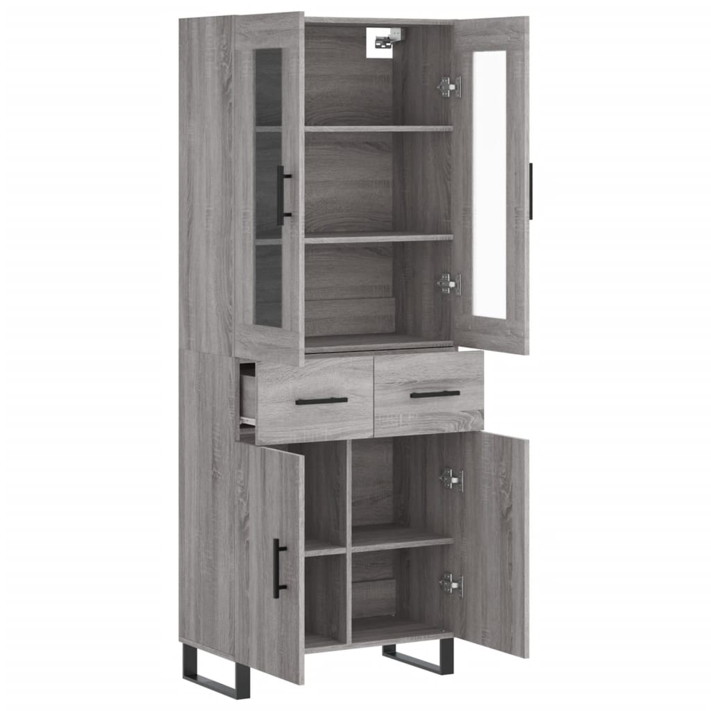 Image Buffet haut Sonoma gris 69,5x34x180 cm Bois d'ingénierie | Xios Store SNC vidaXL Xios Store SNC