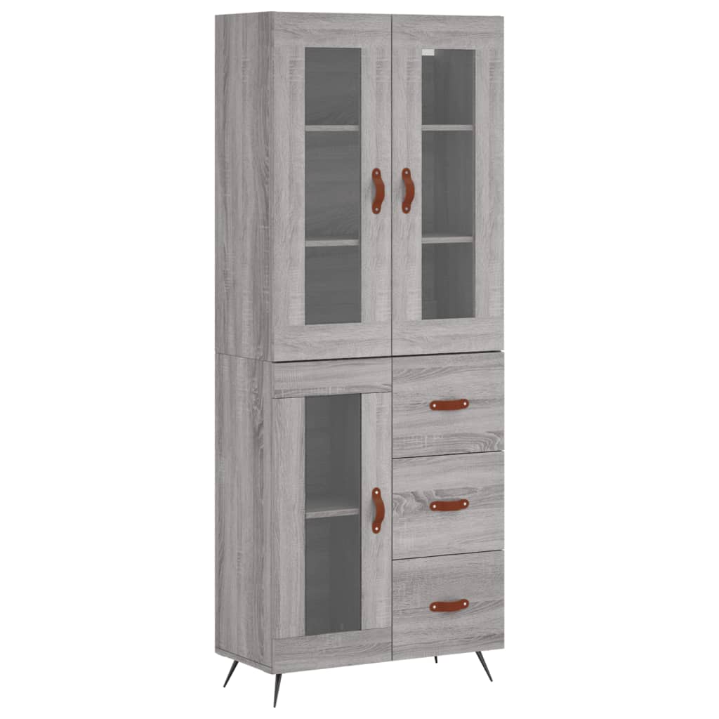 Image Buffet haut Sonoma gris 69,5x34x180 cm Bois d'ingénierie | Xios Store SNC vidaXL Xios Store SNC