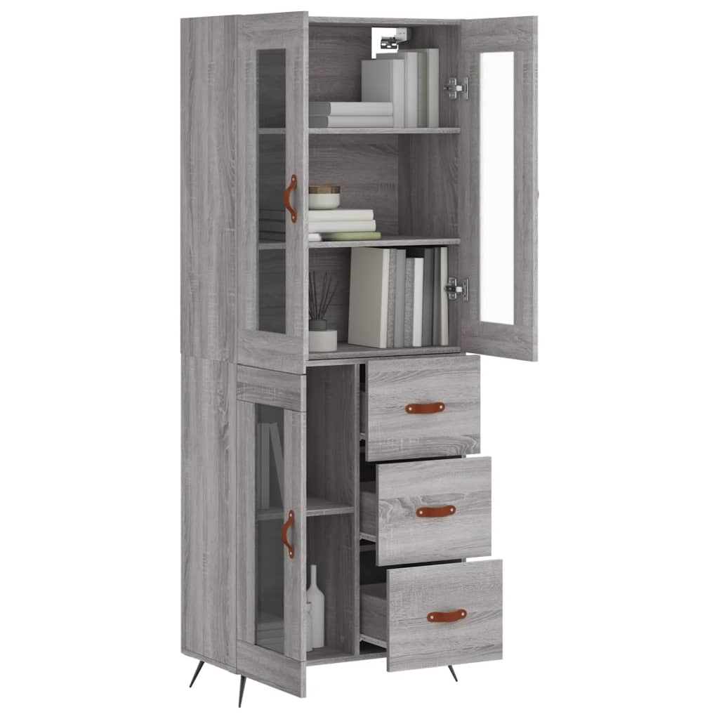 Image Buffet haut Sonoma gris 69,5x34x180 cm Bois d'ingénierie | Xios Store SNC vidaXL Xios Store SNC