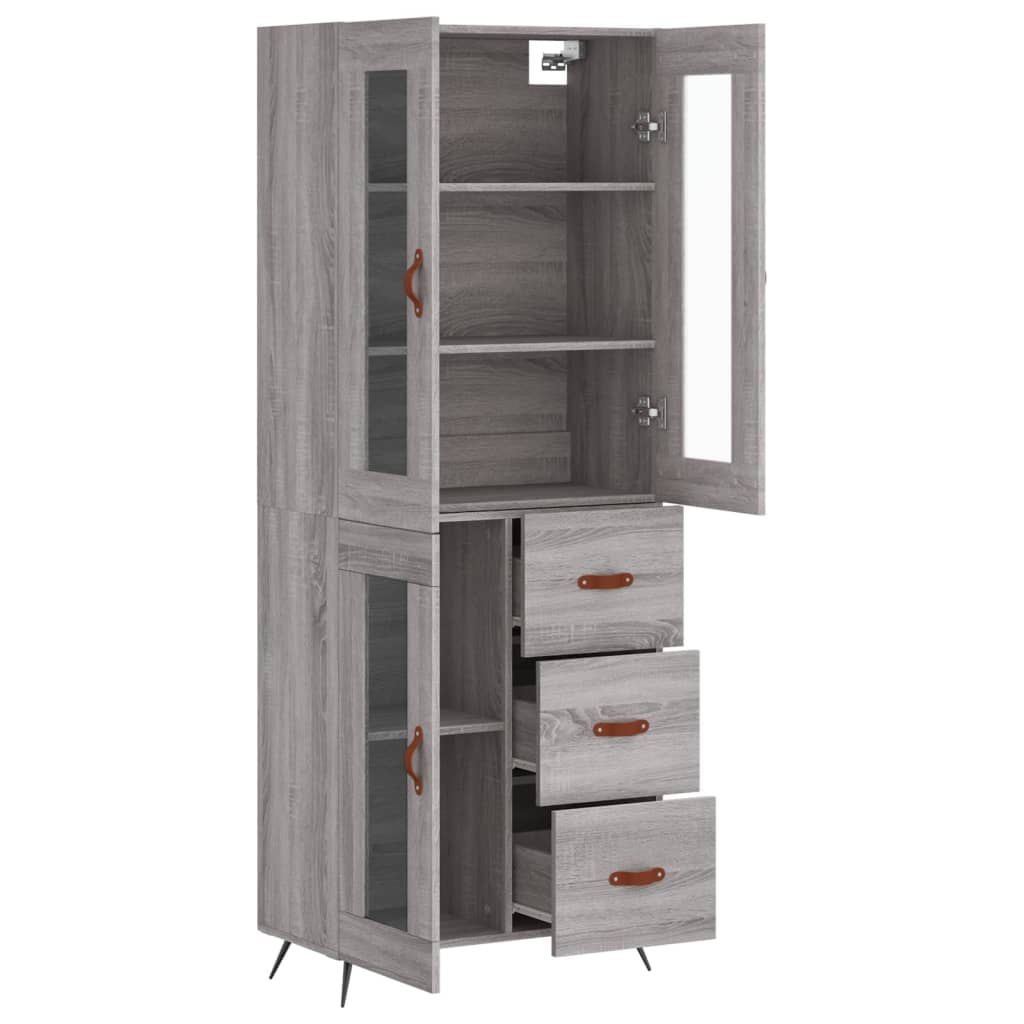 Image Buffet haut Sonoma gris 69,5x34x180 cm Bois d'ingénierie | Xios Store SNC vidaXL Xios Store SNC