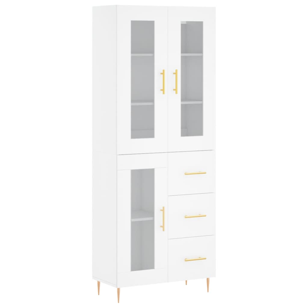 Image Buffet haut Blanc 69,5x34x180 cm Bois d'ingénierie | Xios Store SNC vidaXL Xios Store SNC