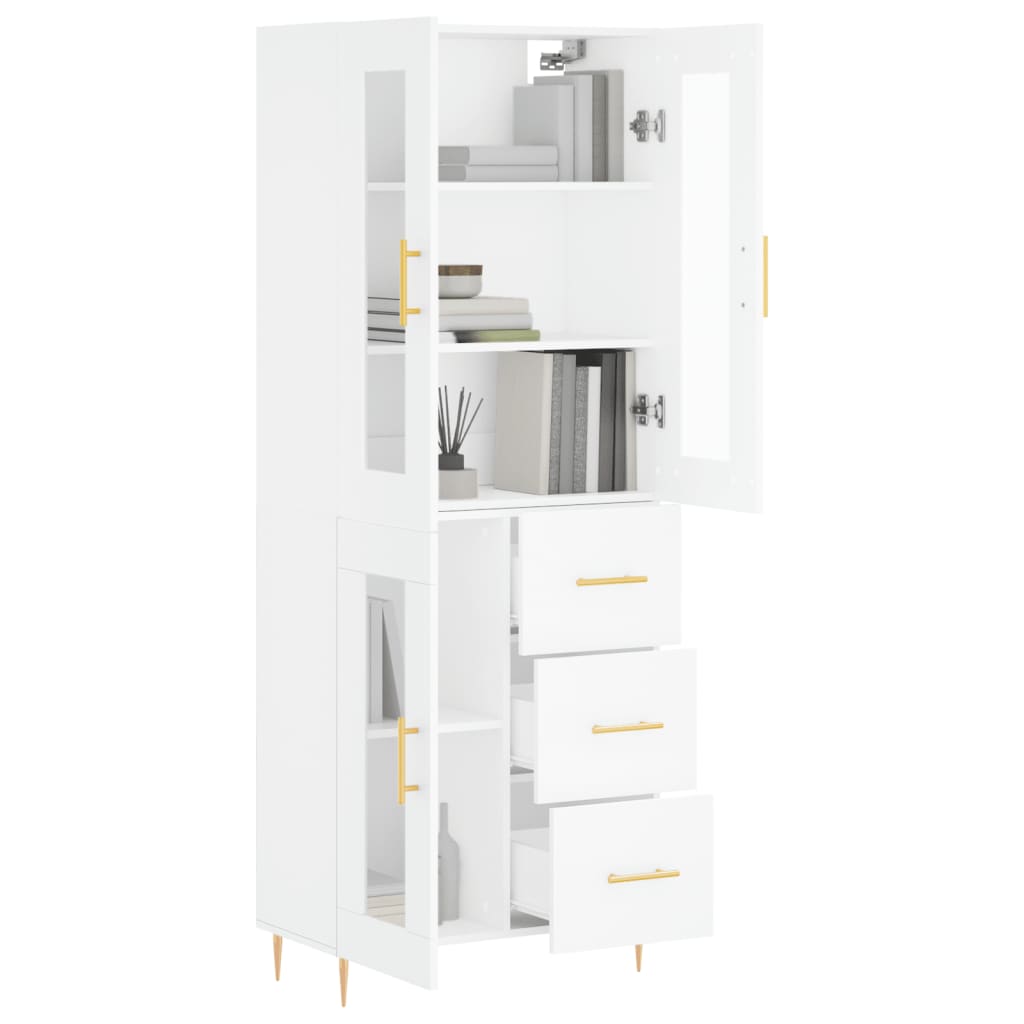 Image Buffet haut Blanc 69,5x34x180 cm Bois d'ingénierie | Xios Store SNC vidaXL Xios Store SNC