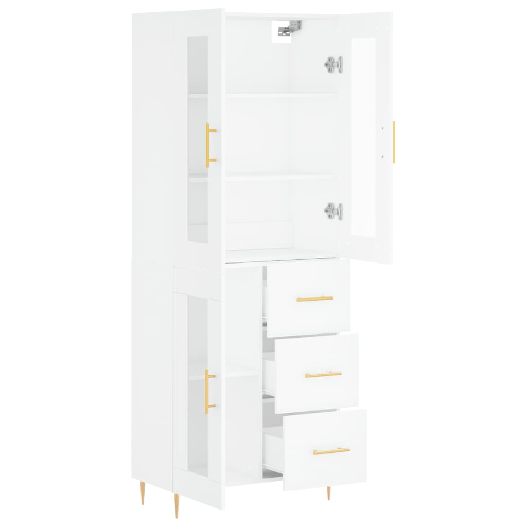 Image Buffet haut Blanc 69,5x34x180 cm Bois d'ingénierie | Xios Store SNC vidaXL Xios Store SNC