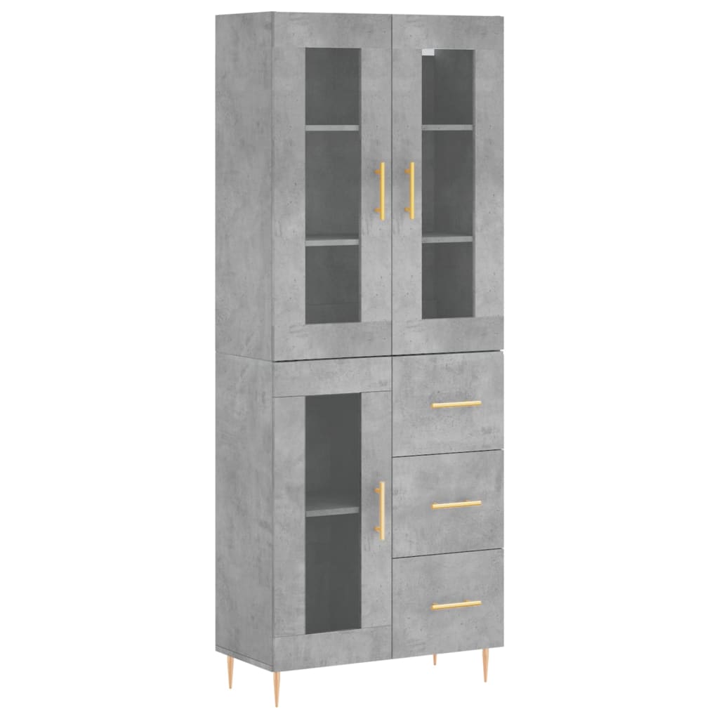 Image Buffet haut Gris béton 69,5x34x180 cm Bois d'ingénierie | Xios Store SNC vidaXL Xios Store SNC