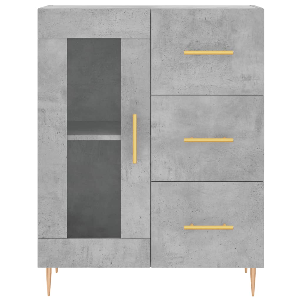 Image Buffet haut Gris béton 69,5x34x180 cm Bois d'ingénierie | Xios Store SNC vidaXL Xios Store SNC