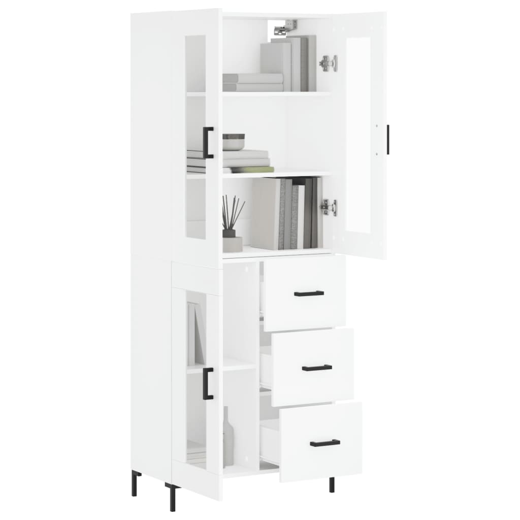 Image Buffet haut Blanc 69,5x34x180 cm Bois d'ingénierie | Xios Store SNC vidaXL Xios Store SNC