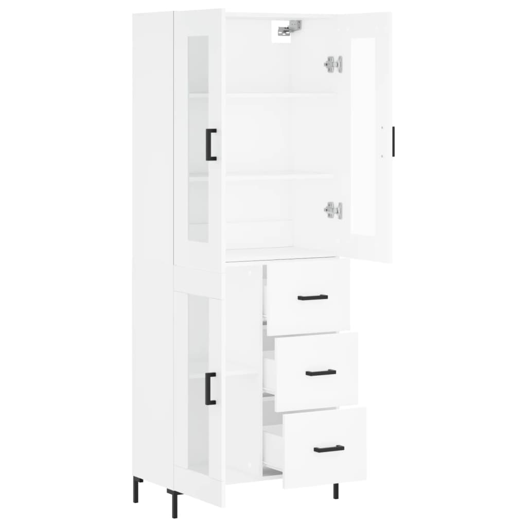 Image Buffet haut Blanc 69,5x34x180 cm Bois d'ingénierie | Xios Store SNC vidaXL Xios Store SNC