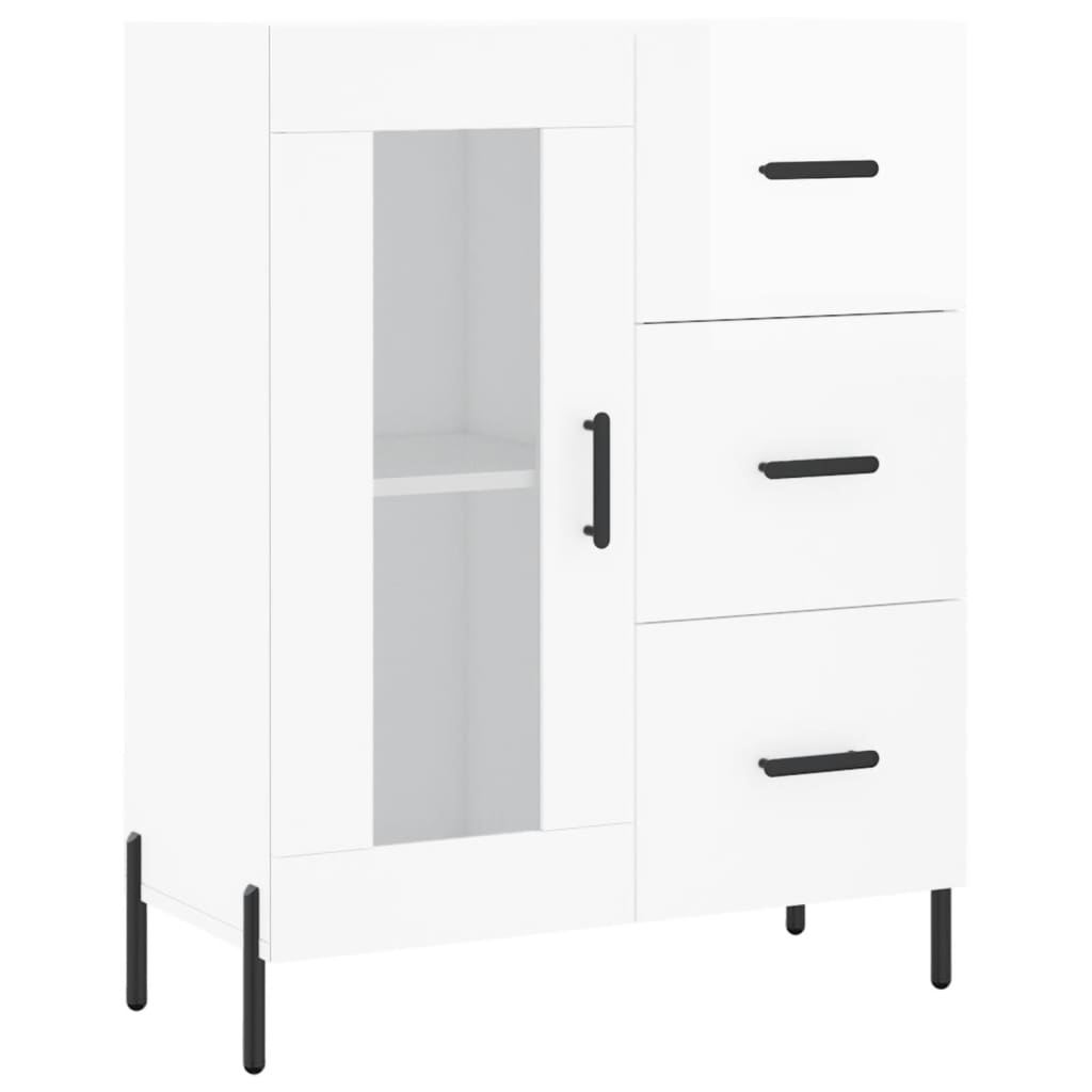 Image Buffet haut Blanc brillant 69,5x34x180 cm Bois d'ingénierie | Xios Store SNC vidaXL Xios Store SNC