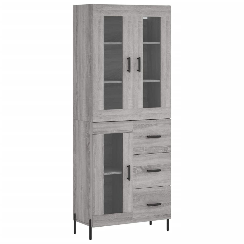 Image Buffet haut Sonoma gris 69,5x34x180 cm Bois d'ingénierie | Xios Store SNC vidaXL Xios Store SNC