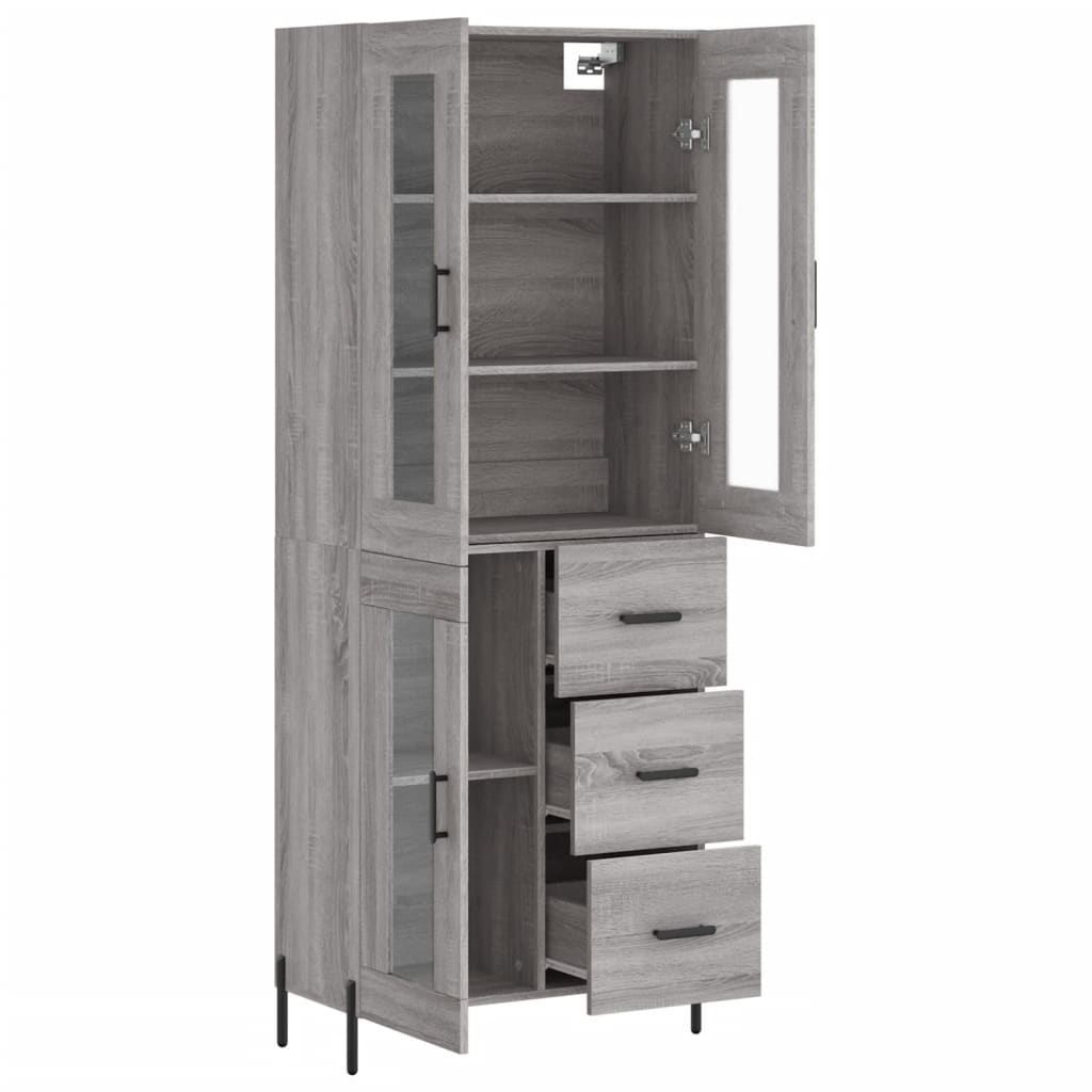 Image Buffet haut Sonoma gris 69,5x34x180 cm Bois d'ingénierie | Xios Store SNC vidaXL Xios Store SNC